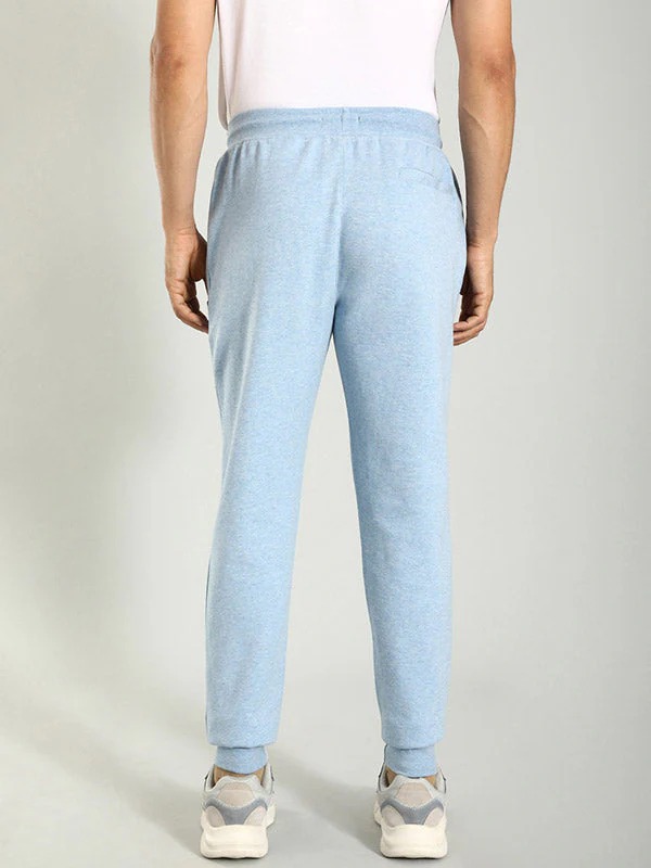 Indian Terrain Men's Regular Fit Solid Blue Track Pants